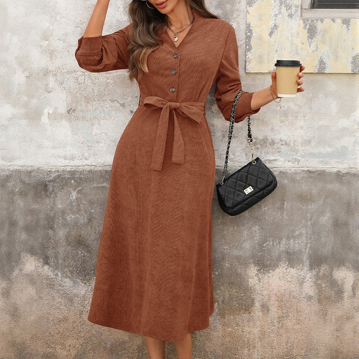 Damen Midi-Kleid mit Taillengürtel und Knopfleiste Echo Archiv