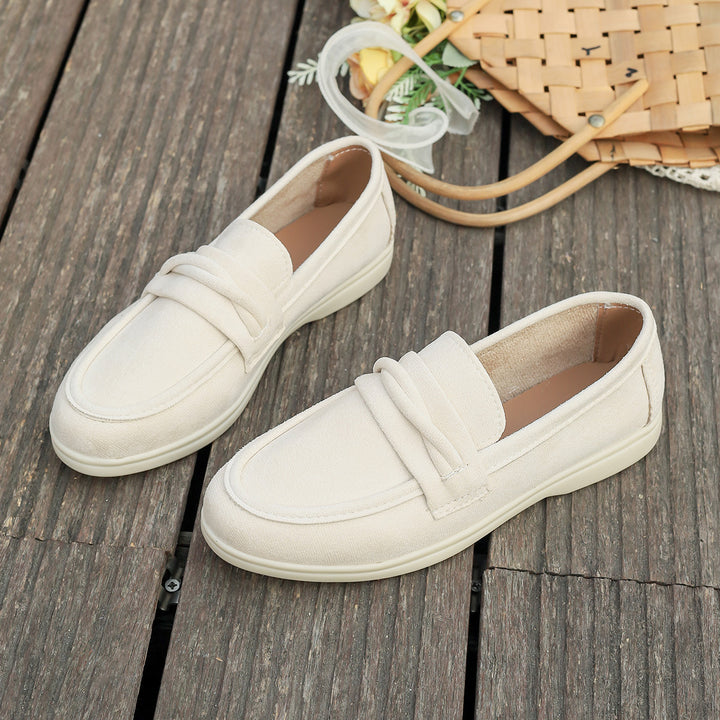 Damen nan elegante Wildlederoptik-Loafer mit gepolstertem Komfortfußbett Echo Archiv