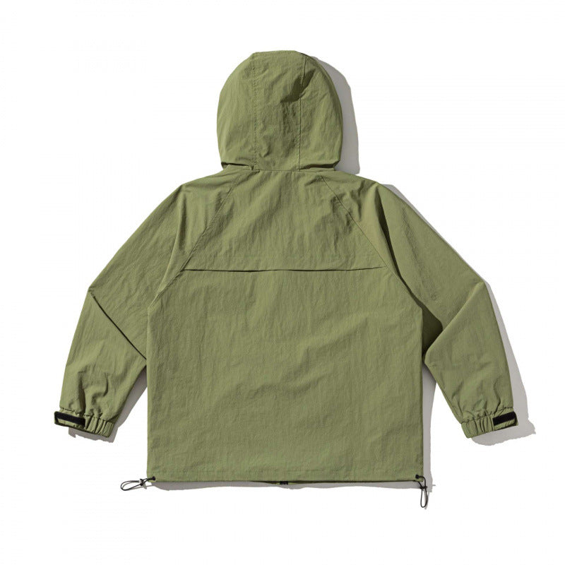 Unisex Technische Oversize-Kapuzenjacke mit Mesh-Belüftungszonen, Reißverschluss und Tunnelzug Echo Archiv