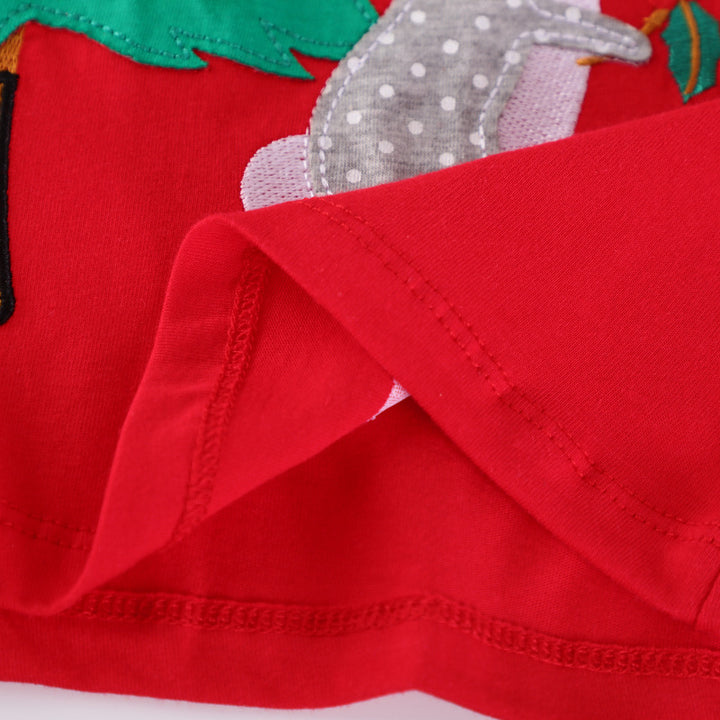 Mädchen Baumwollkleid mit festlichem Tier- und Weihnachtsbaum-Design Echo Archiv