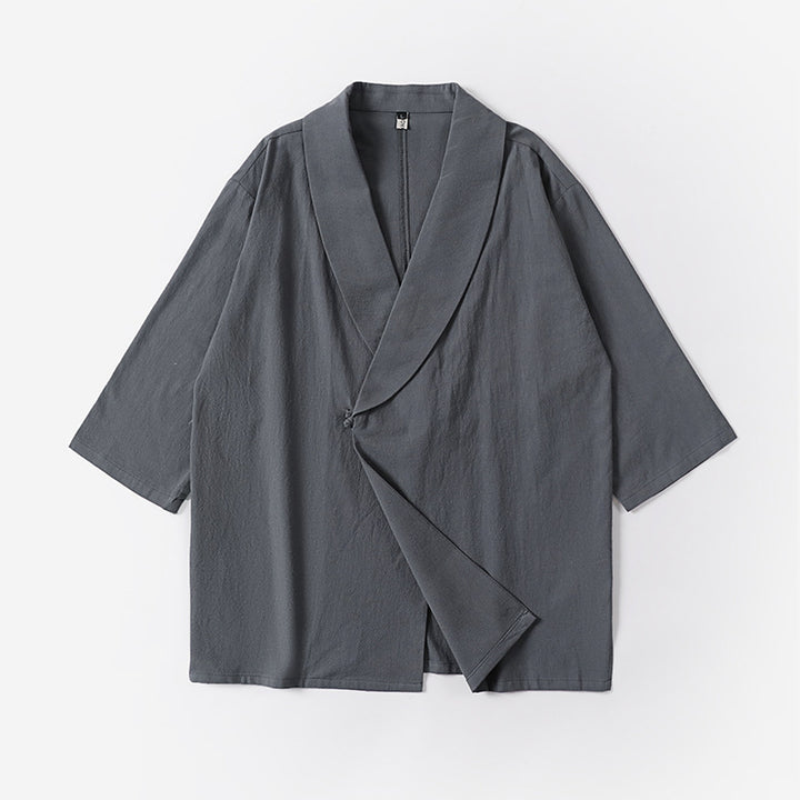 Unisex Oversize-Kimono-Jacke mit Schalkragen und Wickelverschluss Echoarchiv