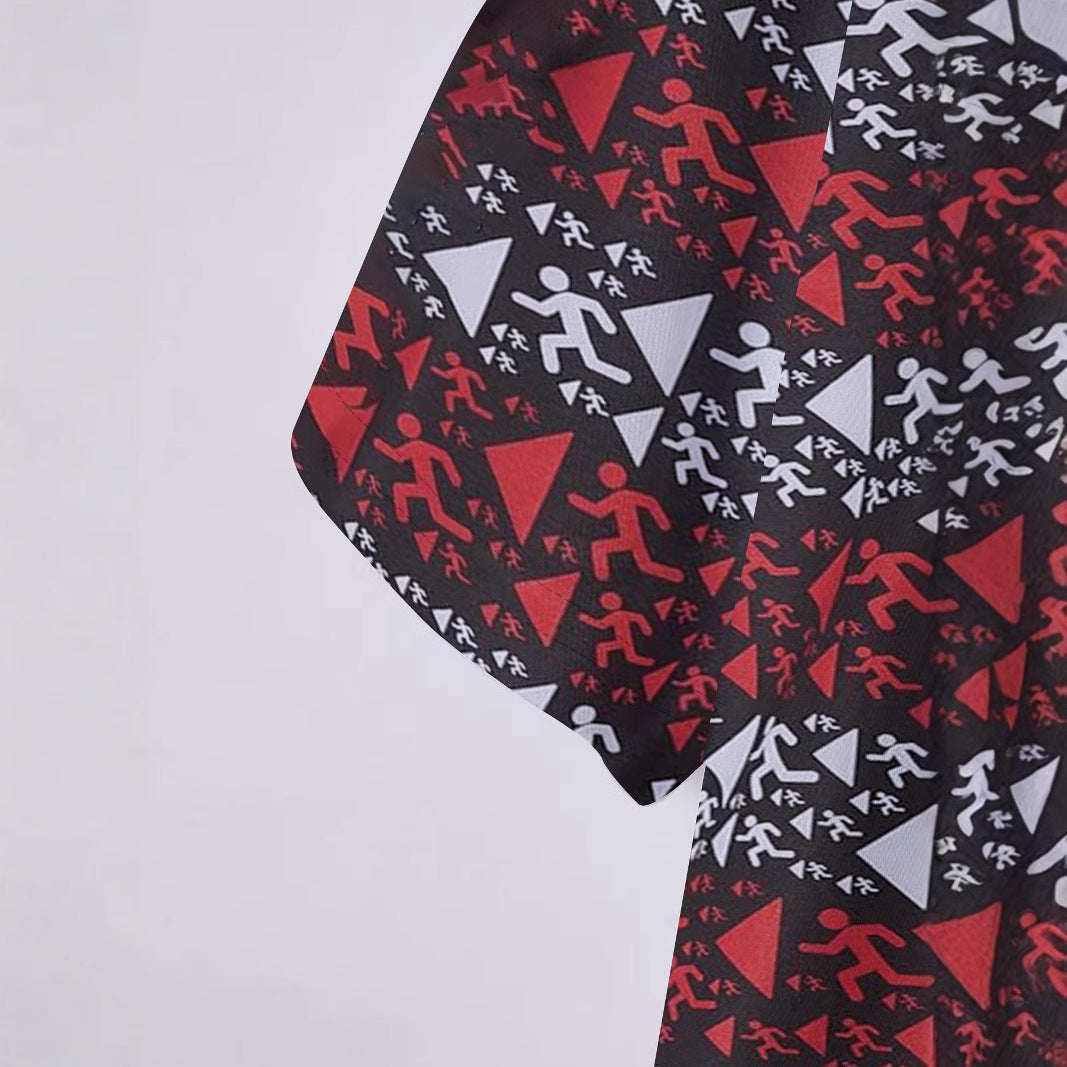 Herren Kurzarm Polo mit dynamischem Grafikdesign Echoarchiv