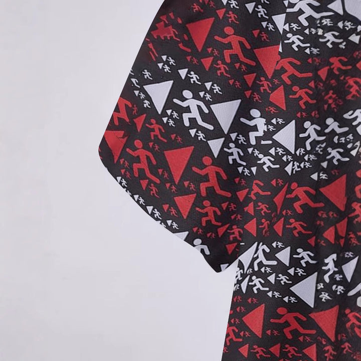 Herren Kurzarm Polo mit dynamischem Grafikdesign Echoarchiv