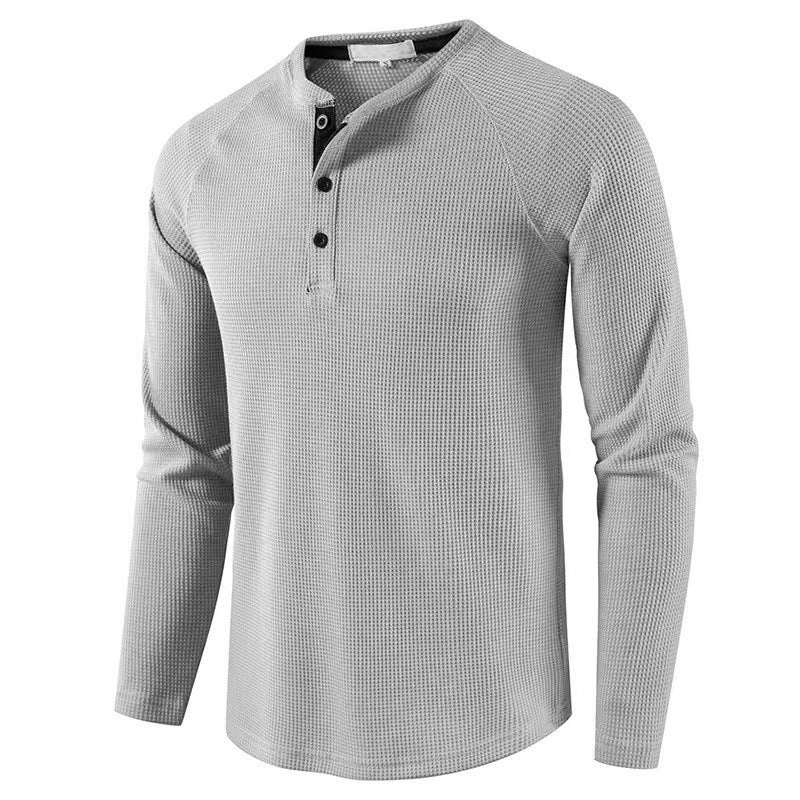 Herren langärmliges Shirt mit strukturiertem Design und elegantem Stehkragen Echoarchiv