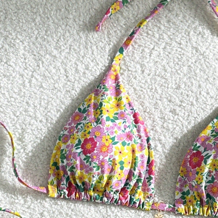 Damen Triangel-Bikini mit verspieltem Blumendesign Echo Archiv