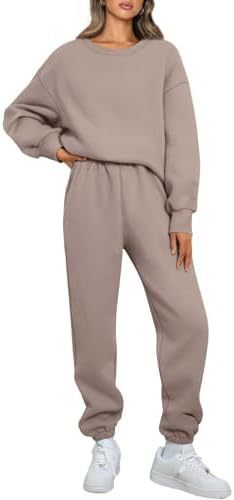 Damen Relaxed-Loungewear-Set mit Oversize Rundhals-Sweatshirt und taillierter High-Waist Jogginghose aus French Terry – Avérine