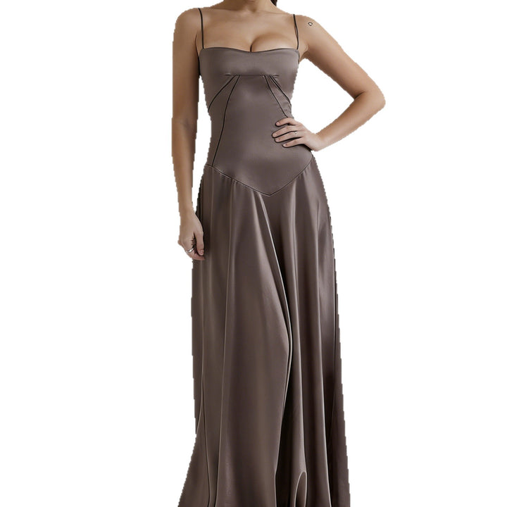 Damen Elegantes Abendkleid mit floralem Oberteil und schmalen Spaghetti-Trägern Echo Archiv