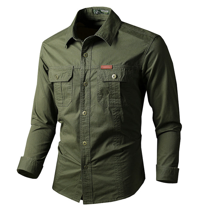Herren nan leichte Overshirt-Jacke mit Klappbrusttaschen und klassischem Hemdkragen Echo Archiv