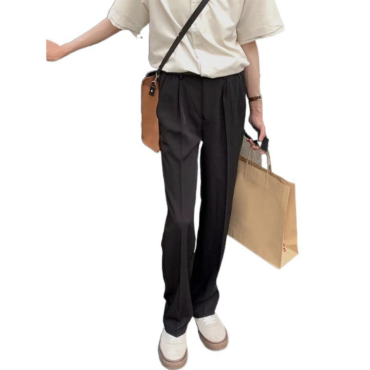 Damen Elegante Hochwasserhose mit gefalteten Details Echo Archiv