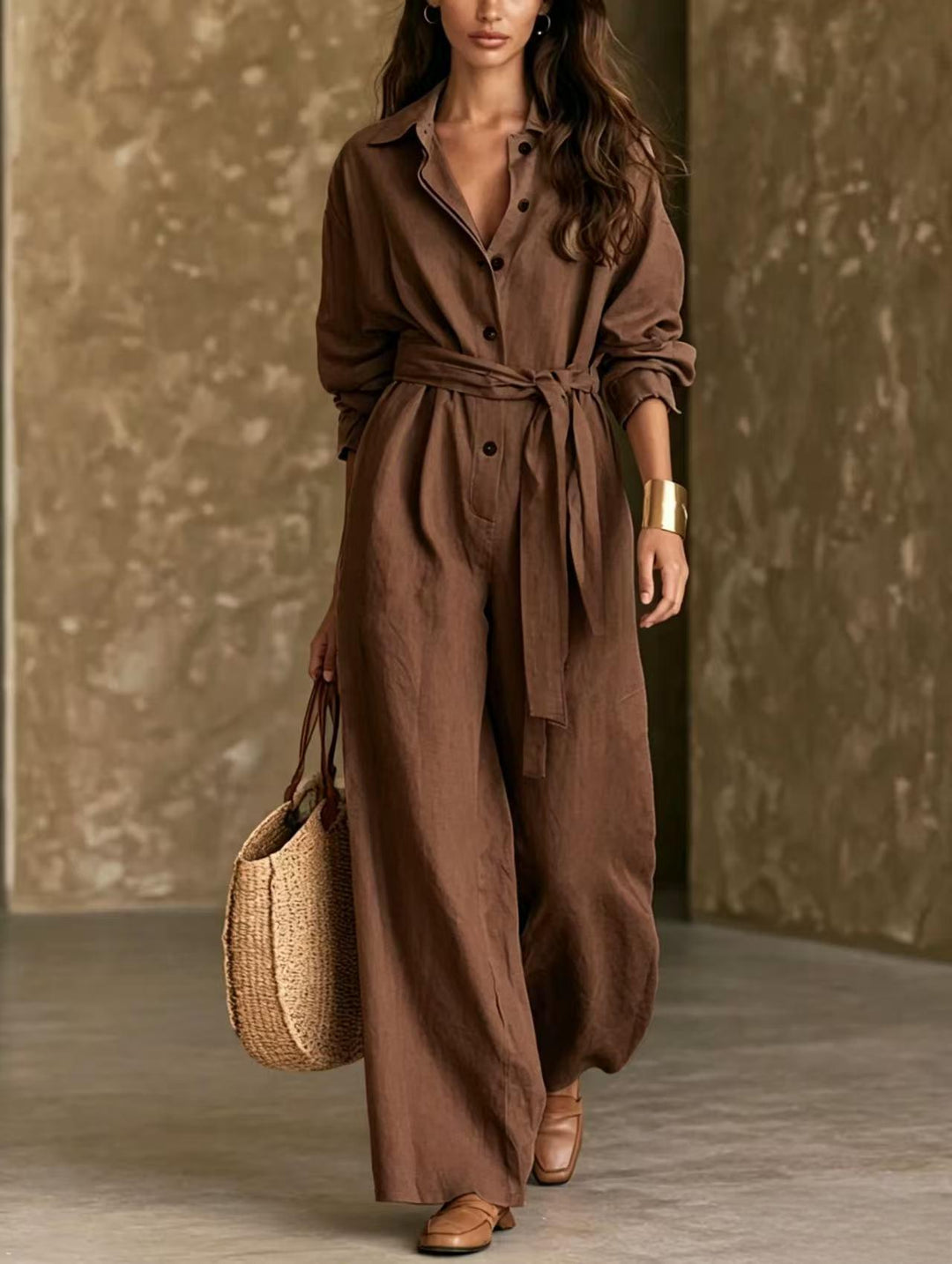 Damen Elegantes Hemdkleid mit Taillengürtel Echo Archiv