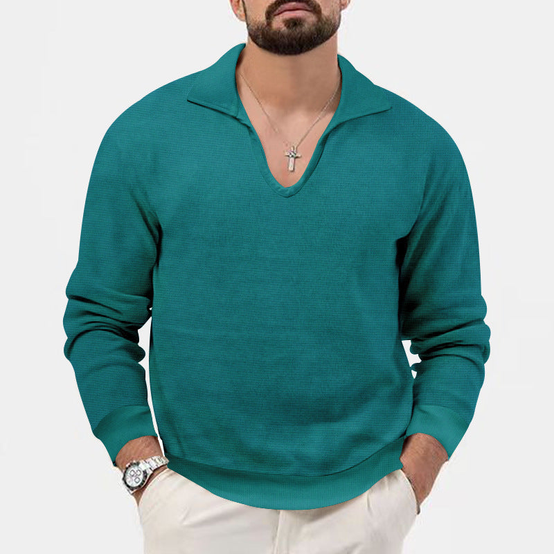 Herren V-Ausschnitt Pullover im lässigen Strickdesign Echoarchiv