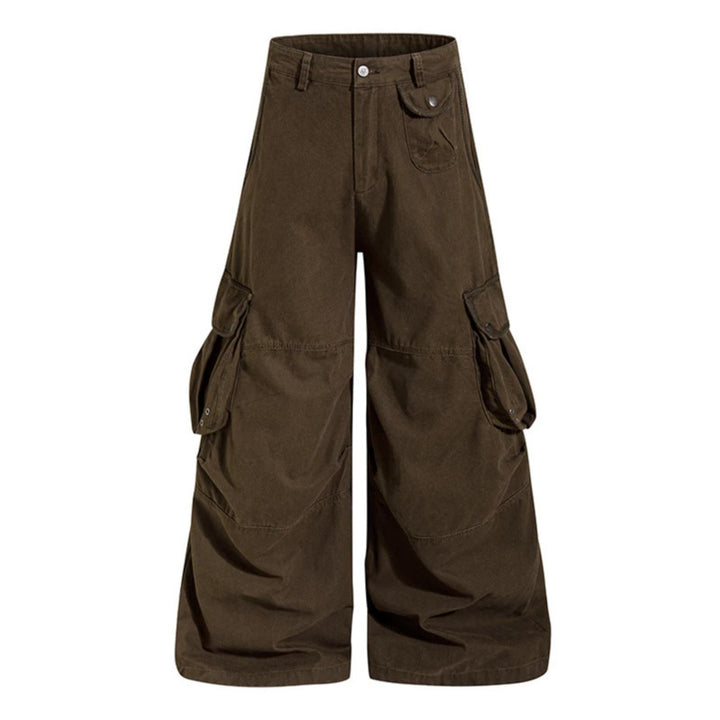 Damen weite Cargo‑Culottehose mit hoher Taille und Multifunktions‑Taschen Echoarchiv