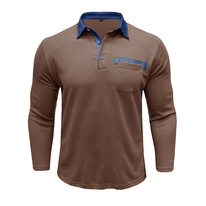 Herren Langarm Poloshirt mit strukturiertem Design Echoarchiv