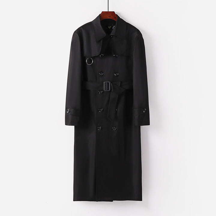 Herren Doppelreihiger Leichter Trenchcoat mit Taillengürtel Echoarchiv