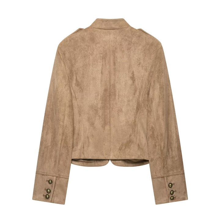 Damen Kurzjacke im Military‑Stil mit Stehkragen und Zierknopf‑Detail Echo Archiv