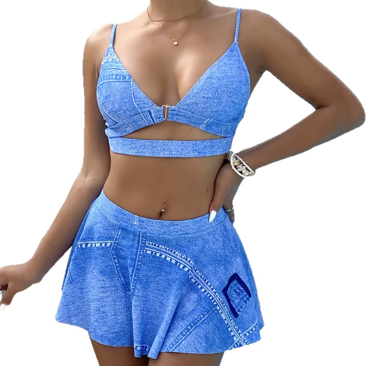Damen Trendiges Denim-Bikini-Set Echo Archiv