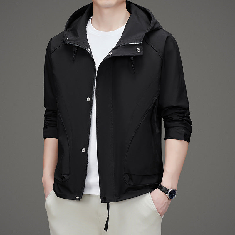 Herren Sportliche Übergangsjacke mit praktischem Kapuzendesign Echoarchiv