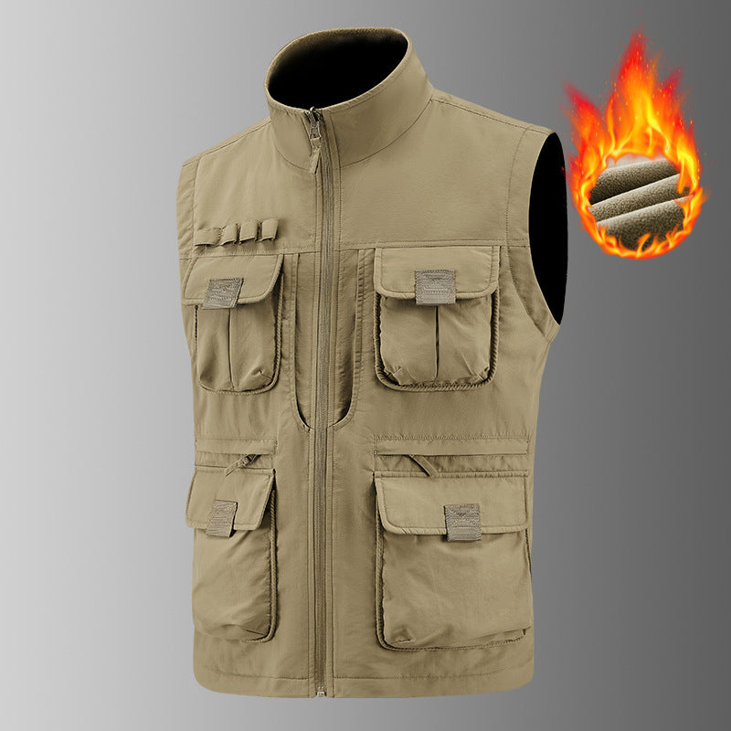 Herren Multifunktionale Utility‑Weste mit Fleecefutter & Mehrfach‑Taschen Echo Archiv