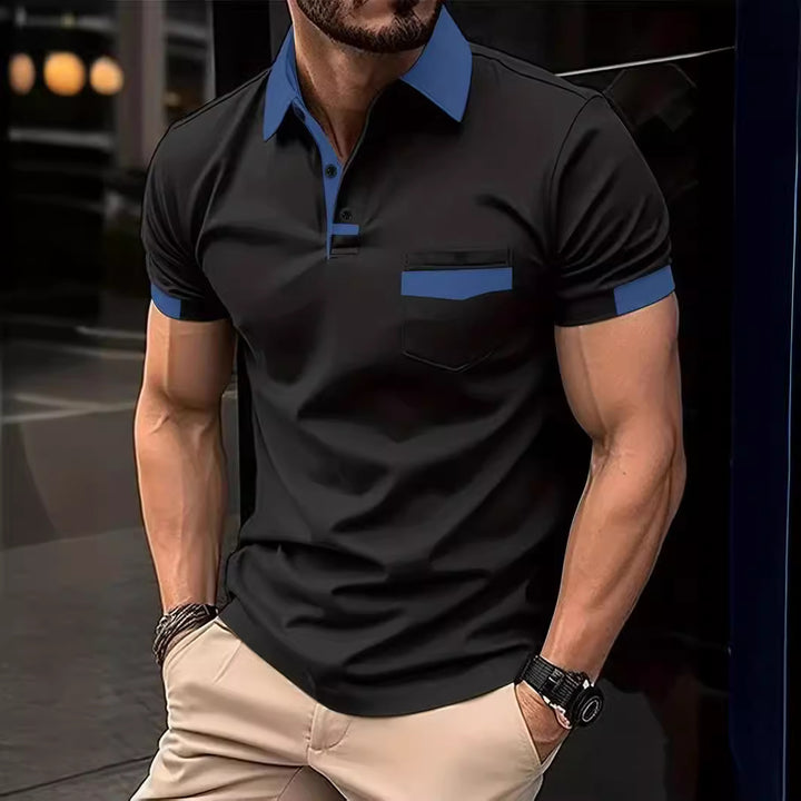 Herren Poloshirt mit kontrastierenden Details Echoarchiv