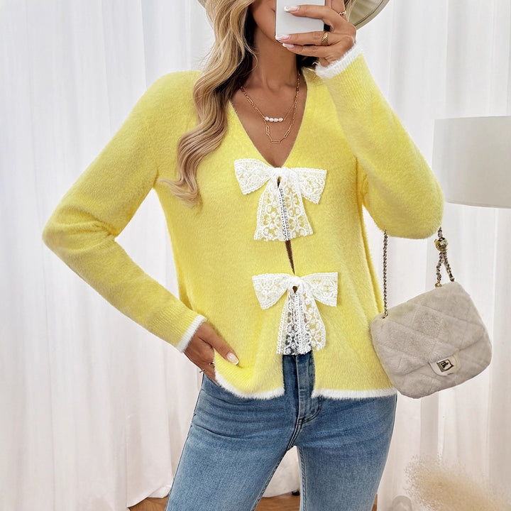 Damen Flauschiger Pullover mit Spitzenakzenten Echo Archiv