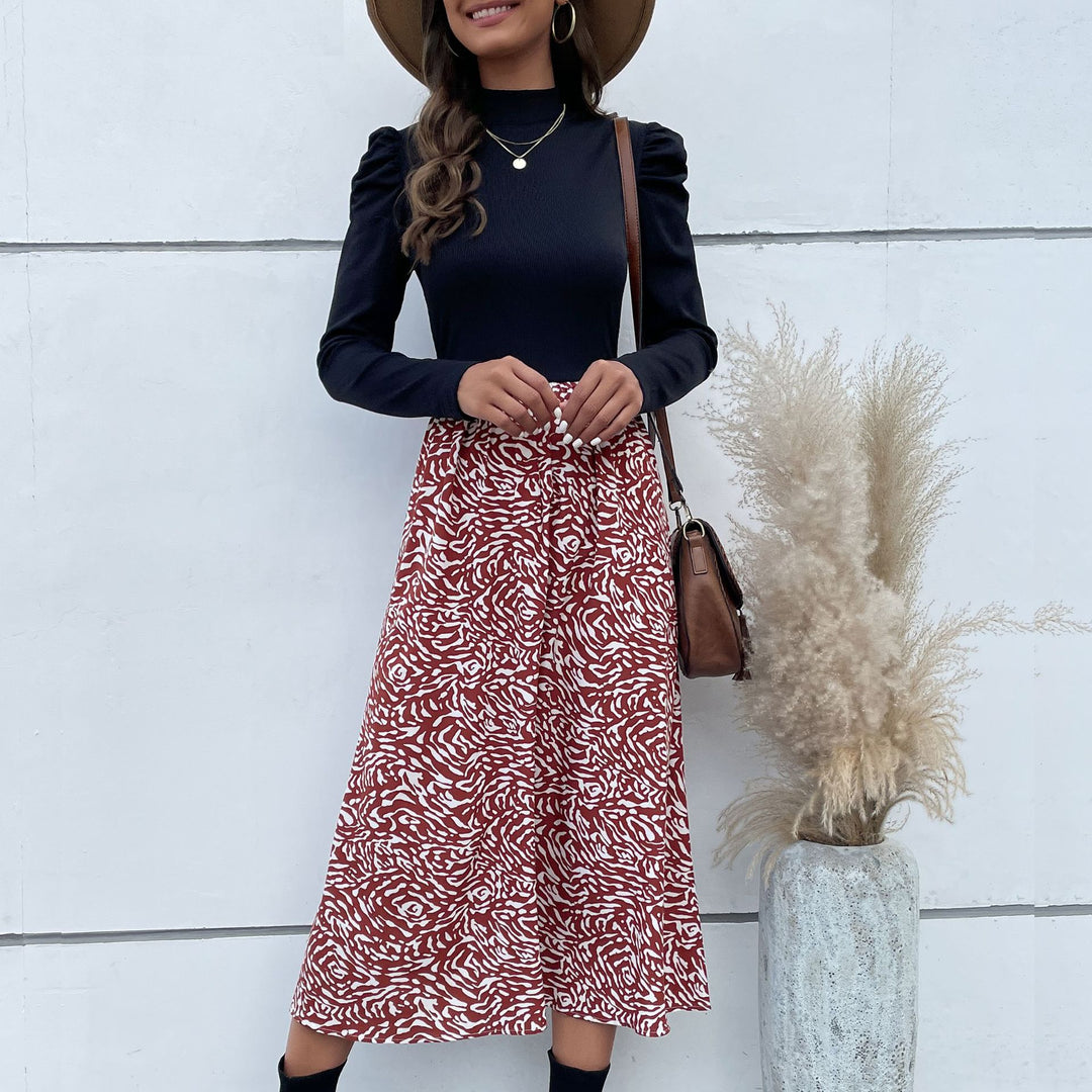 Damen Elegante und verspielte Maxi-Rock mit floralem Muster Echo Archiv