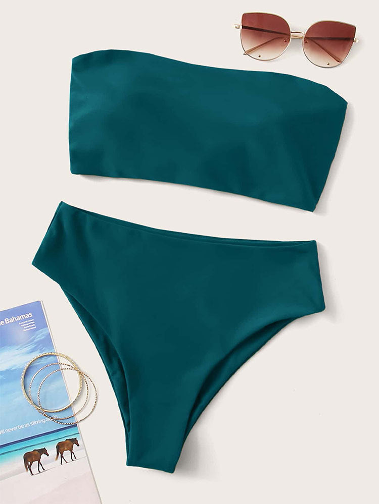 Damen Bandeau-Bikini mit hochgeschnittenem Unterteil Echo Archiv