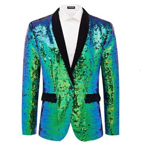 Herren Smokingblazer mit glänzenden Pailletten und eleganter Satinkragen Echoarchiv