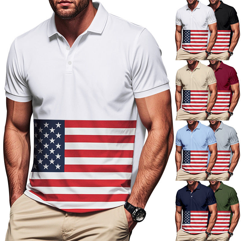 Herren Poloshirt mit Flaggenmotiven Echoarchiv