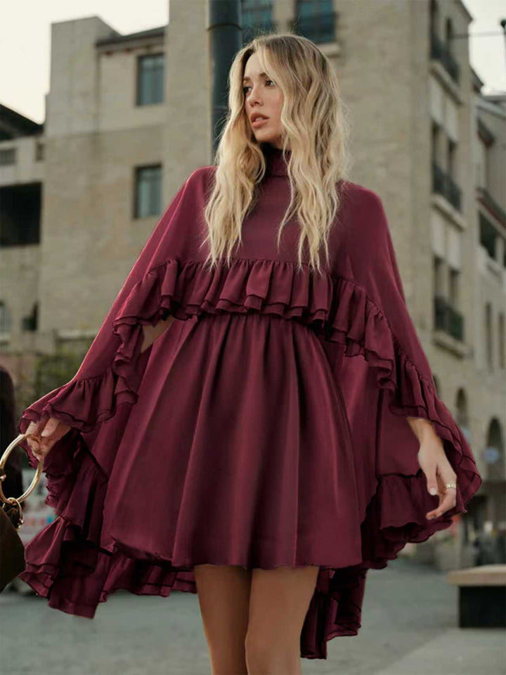 Damen romantisches Chiffonkleid mit Volants und weitem Saum Echo Archiv