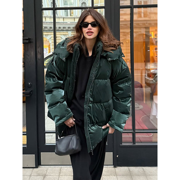 Damen Stepp-Winterjacke mit Taillenkordel und hohem Stehkragen Echoarchiv