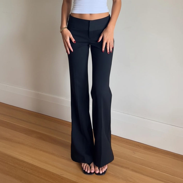 Damen Hochtaillierte Stretch-Flaredhose mit ausgestelltem Bein Echo Archiv