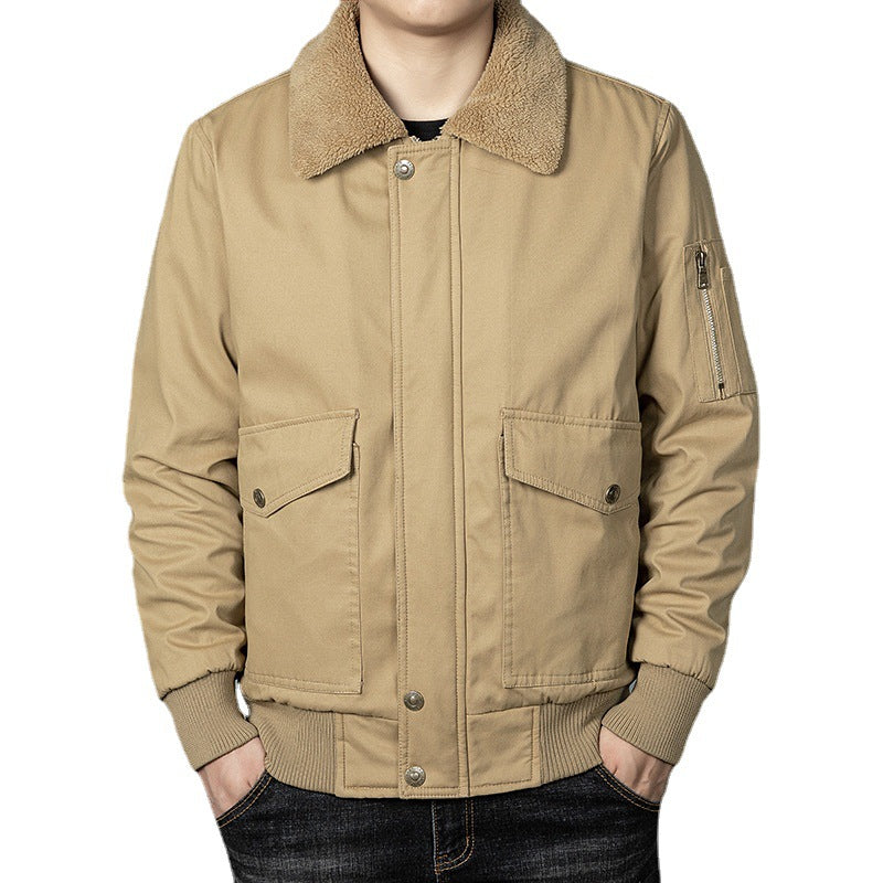 Herren Thermo-Pilotenblouson mit durchgehendem Teddyfleece, Pattentaschen und Ärmel-Organizer Echo Archiv