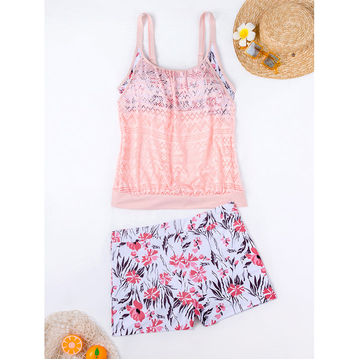 Damen Tankini-Set mit floralem Muster und bequemen Shorts Echo Archiv
