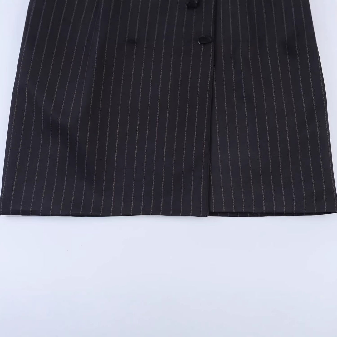 Damen Doppelreihiger Nadelstreifen-Blazer mit taillierter Silhouette Echo Archiv