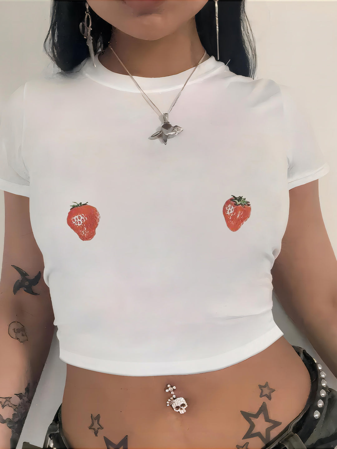 Damen Crop-T-Shirt mit auffälligem Statement-Print Echo Archiv 1777452337