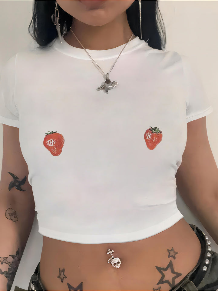 Damen Crop-T-Shirt mit auffälligem Statement-Print Echo Archiv 1777452337