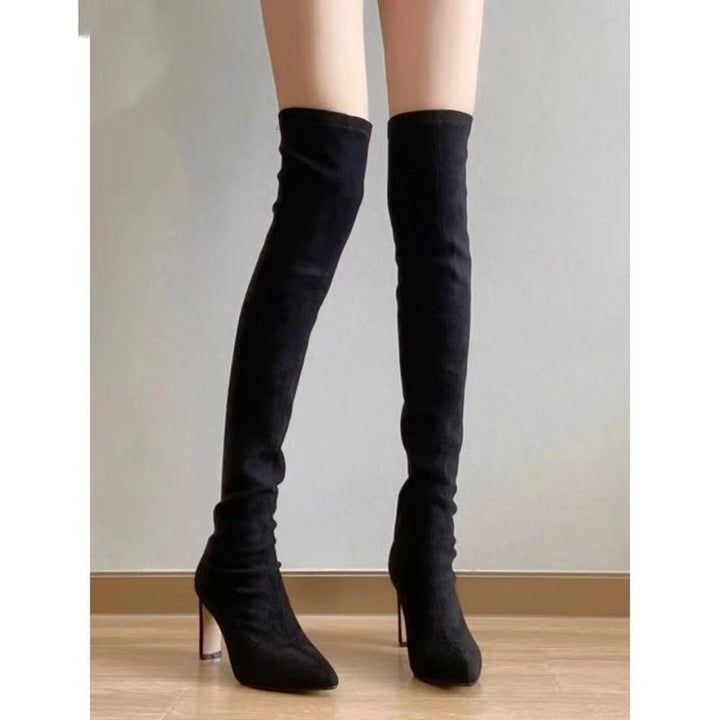 Damen Stretch-Overknee-Stiefel mit spitzer Zehenform und schlankem Stiletto-Absatz Echo Archiv