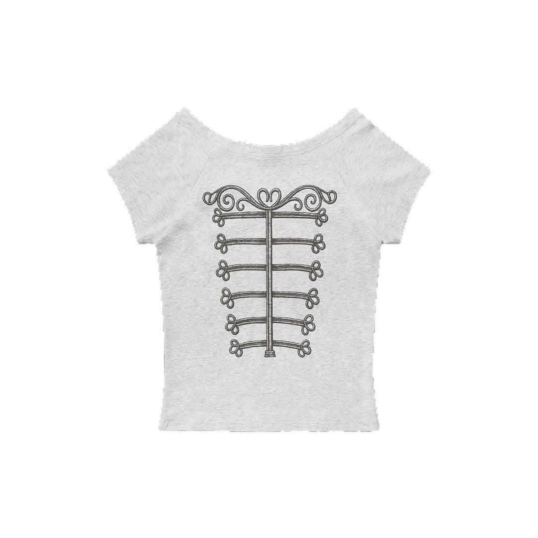 Damen Elegantes T-Shirt mit skulpturalem Design Echo Archiv