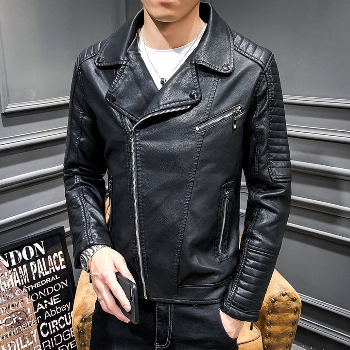 Herren Modische Bikerjacke aus hochwertigem Kunstleder Echo Archiv