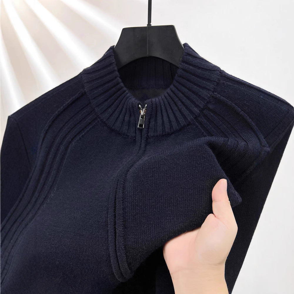 Herren Strickjacke mit Reißverschluss und hohen Kragen Echoarchiv