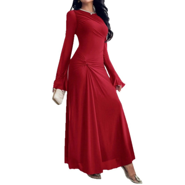 Damen Maxikleid mit geraffter Taillenpartie und Glockenärmeln Echo Archiv
