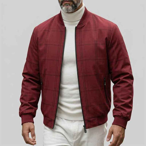Herren Modische Bomberjacke mit Karomuster Echo Archiv
