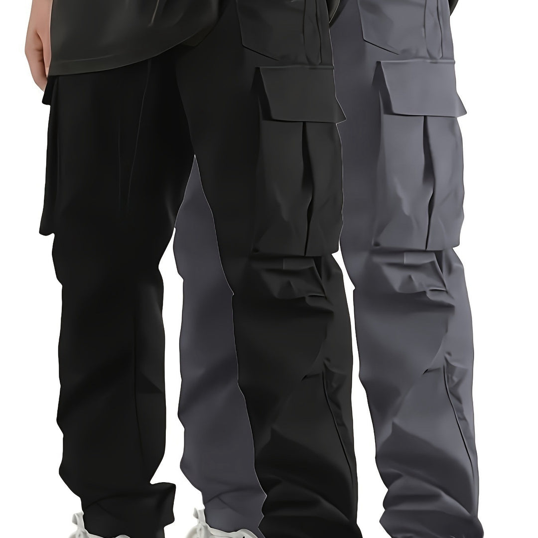 Herren Weite Cargo‑Hose im Baggy‑Cut mit Tunnelzugbund, Zipper‑Tasche & Klappfächern Echo Archiv