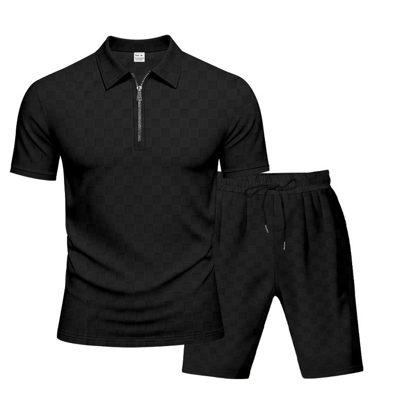 Herren Sportliches Kurzarm-Set mit hochwertigem Strukturdesign Echoarchiv