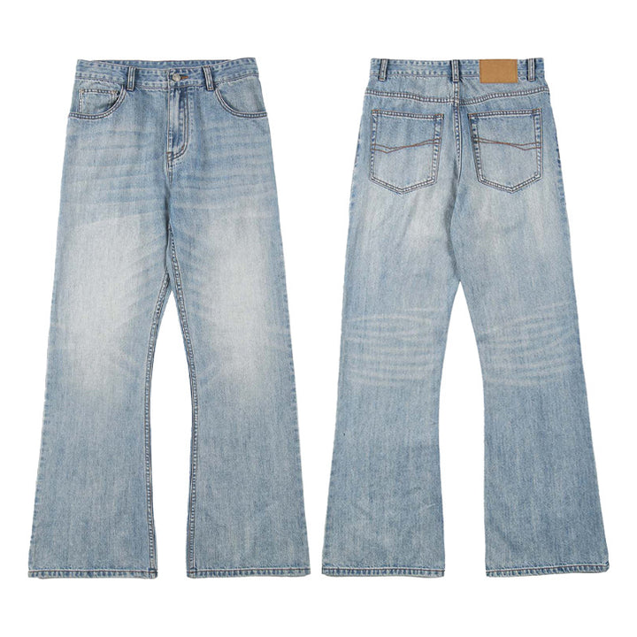 Herren Weite verwaschene Baggy-Jeans mit ausgestelltem Bein und verlängertem Saum Echo Archiv