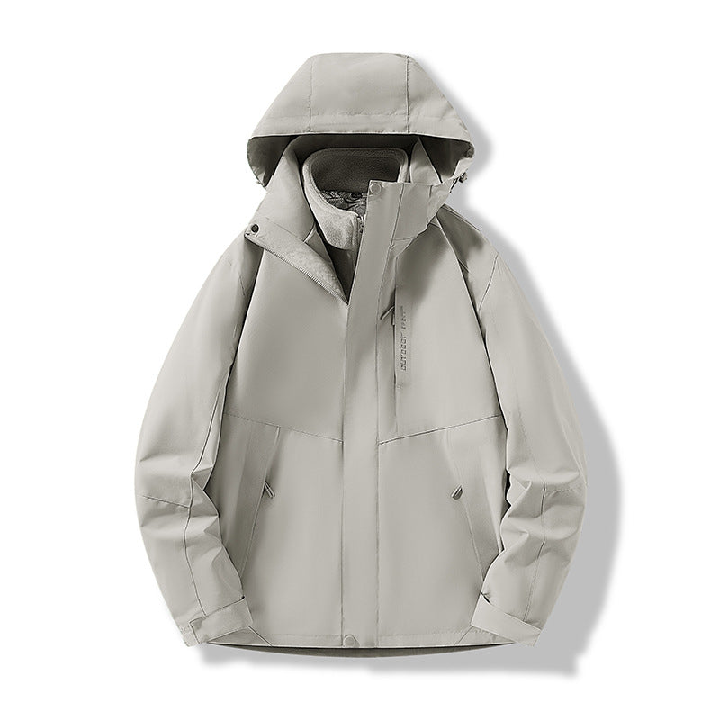 Herren Minimalistische City-Outdoorjacke mit verschweißten Nähten, verstellbarer Kapuze und Thermofutter Echo Archiv