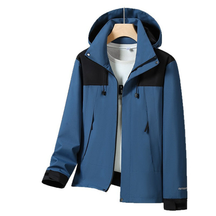 Herren Leichte Softshelljacke mit Kontrast-Schulter, verstellbarer Kapuze und wasserabweisender Membran Echoarchiv