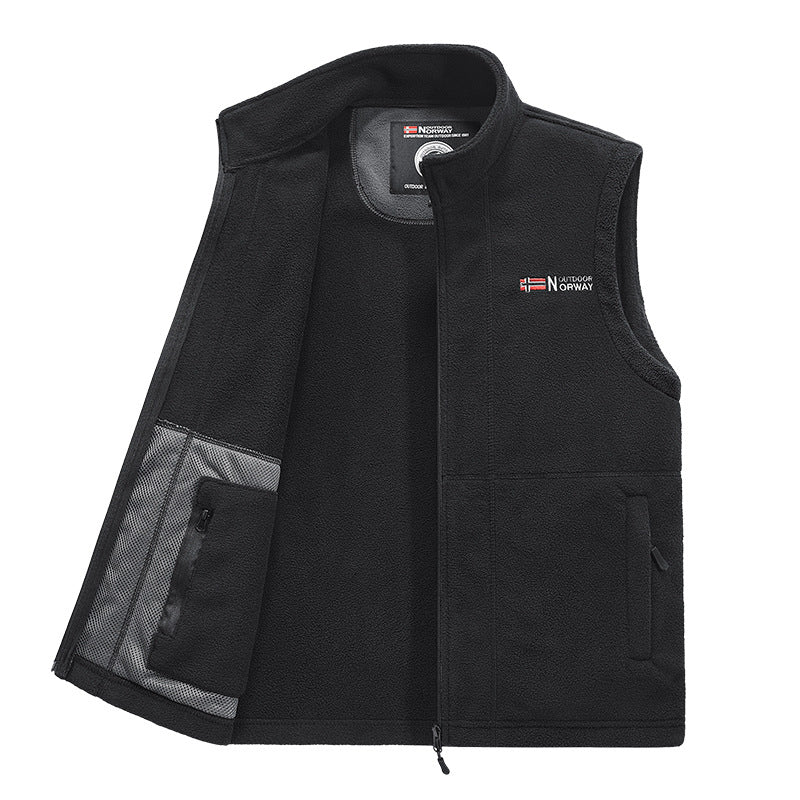 Herren Fleece-Weste mit hohem Kragen und praktischen Taschen Echo Archiv