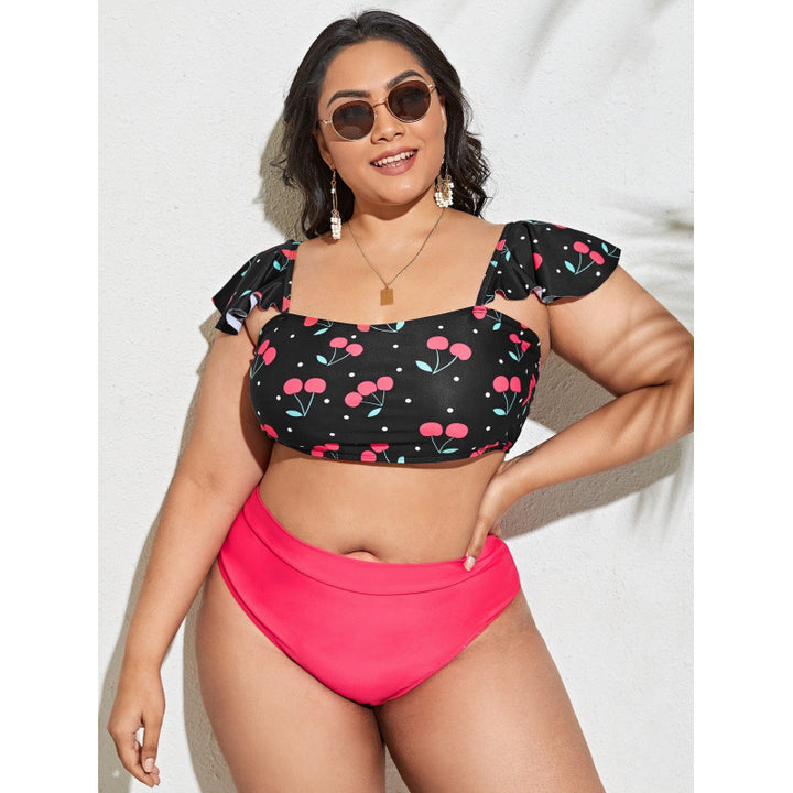 Damen Bikini-Set mit Raffinierter Rüschendetail und Bequemem Hohem Bund Echo Archiv