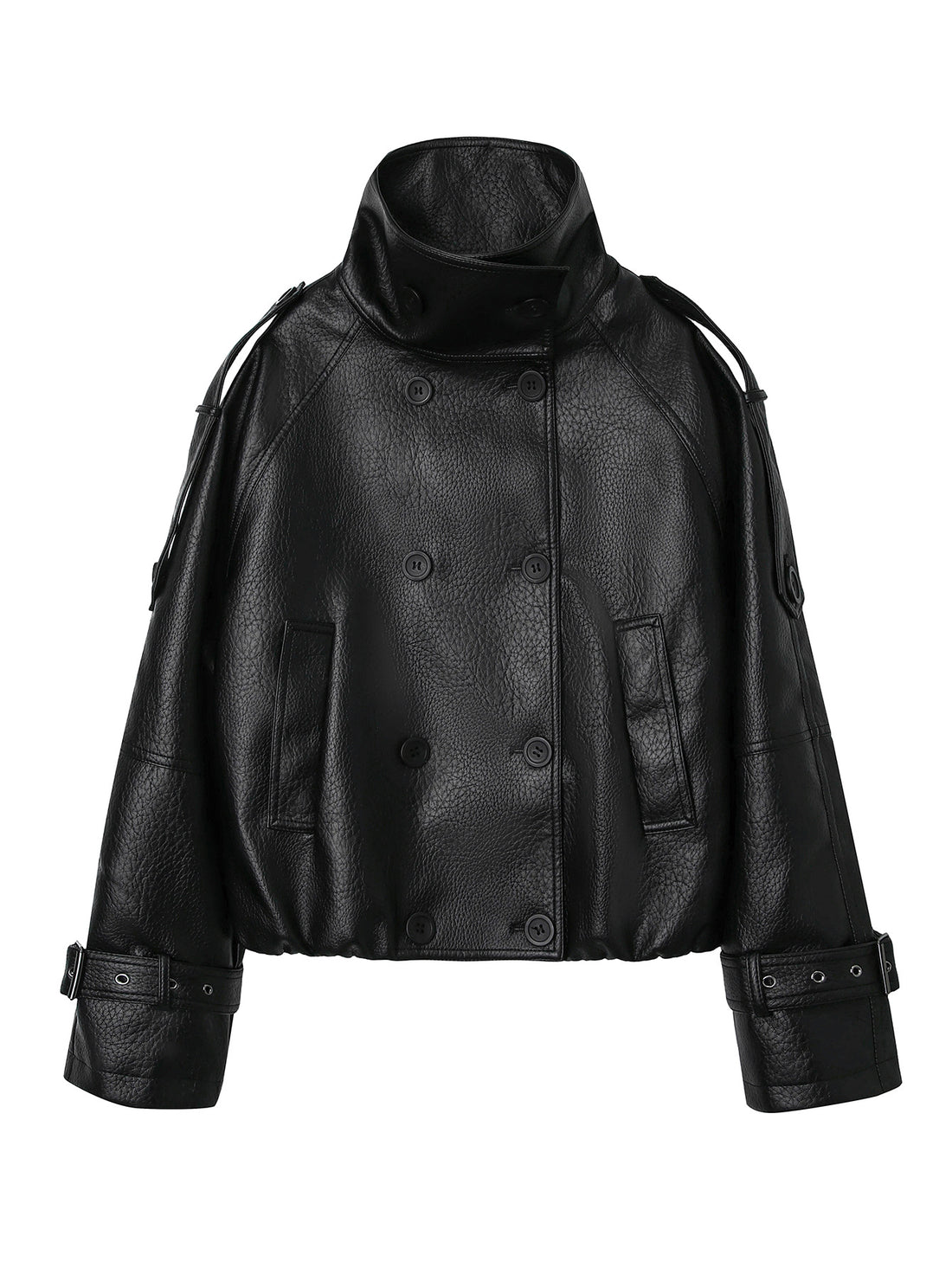 Damen Modische Oversized Lederjacke – Velloura